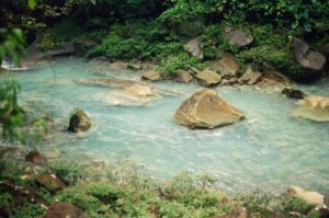 A river with rocks and water in it