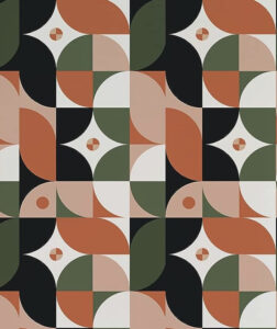 A pattern of different colors and shapes.
