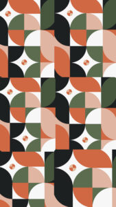 A pattern of different colors and shapes.