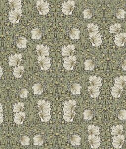 A pattern of flowers on a green background.